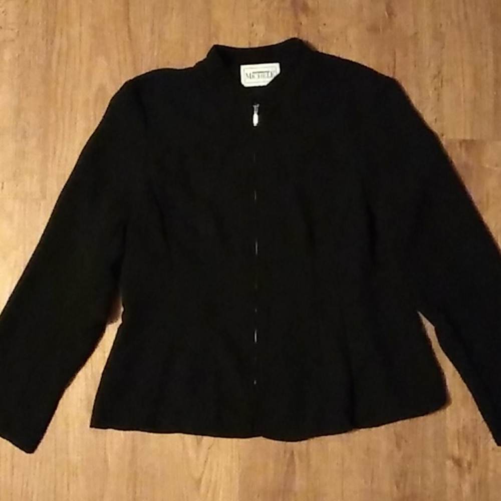 Womens black zip up dress coat